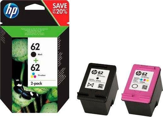HP 62 Tintenpatrone – Schwarz, Cyan, Magenta, Gelb – 2er-Pack