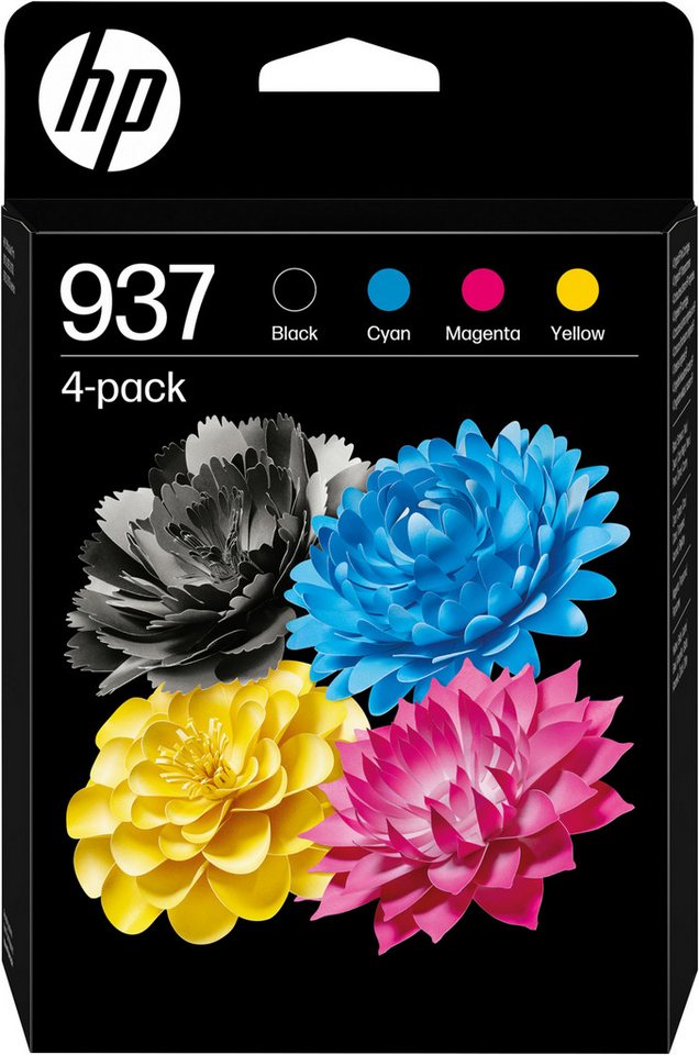 HP 937 Tintenpatrone – Schwarz, Cyan, Magenta, Gelb – 4er-Pack