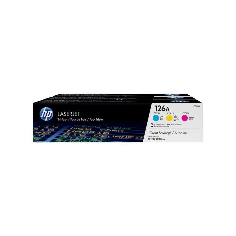 HP 126A Toner – Cyan, Magenta, Gelb – 3er-Pack