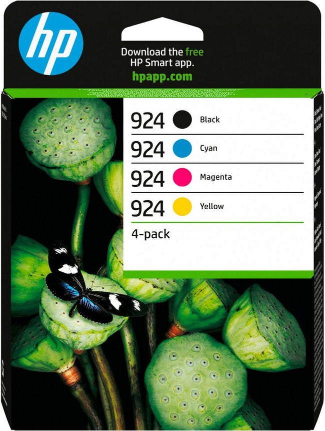 HP 924 Tintenpatrone – Schwarz, Cyan, Magenta, Gelb – 4er-Pack
