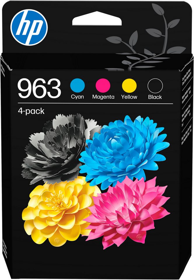 HP 963 Tintenpatrone – Schwarz, Cyan, Magenta, Gelb – 4er-Pack