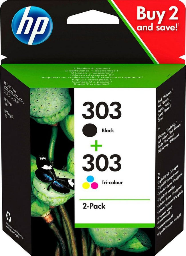 HP 303 Tintenpatrone – Schwarz, Cyan, Magenta, Gelb – 2er-Pack